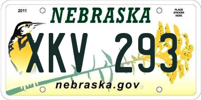 NE license plate XKV293