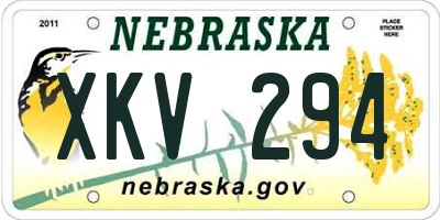 NE license plate XKV294