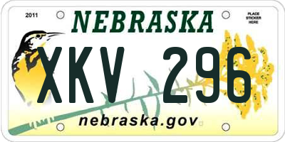 NE license plate XKV296