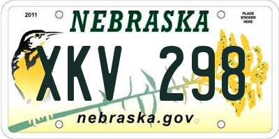 NE license plate XKV298