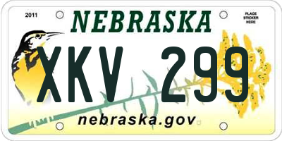 NE license plate XKV299