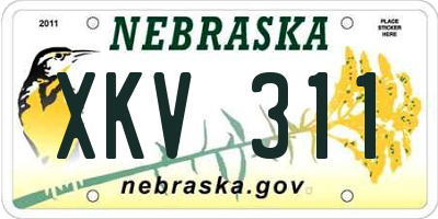 NE license plate XKV311