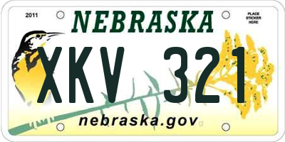 NE license plate XKV321