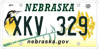 NE license plate XKV329