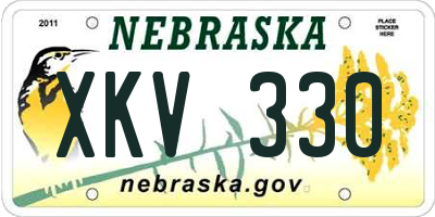 NE license plate XKV330