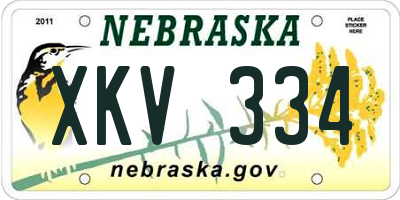 NE license plate XKV334