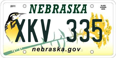 NE license plate XKV335