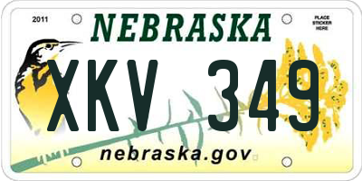 NE license plate XKV349