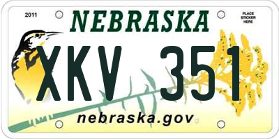 NE license plate XKV351