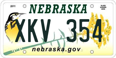 NE license plate XKV354
