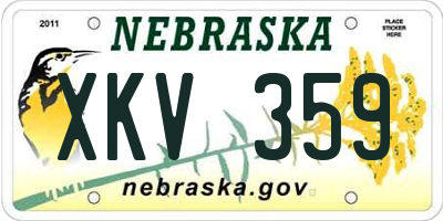 NE license plate XKV359