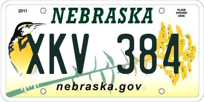 NE license plate XKV384