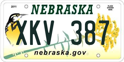 NE license plate XKV387