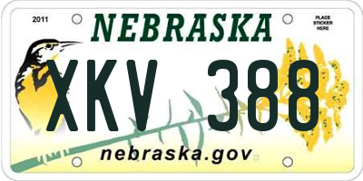 NE license plate XKV388