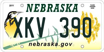 NE license plate XKV390