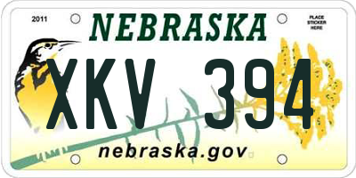 NE license plate XKV394