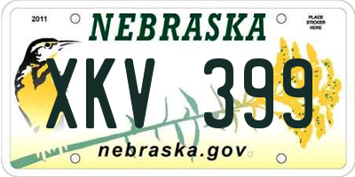 NE license plate XKV399