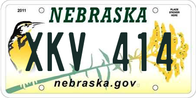 NE license plate XKV414