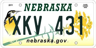 NE license plate XKV431