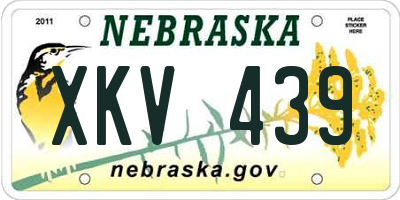 NE license plate XKV439
