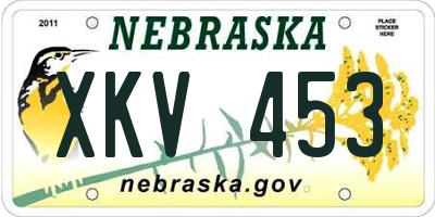 NE license plate XKV453