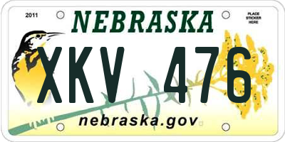 NE license plate XKV476