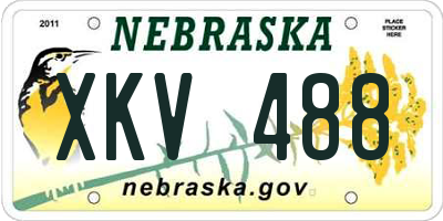 NE license plate XKV488