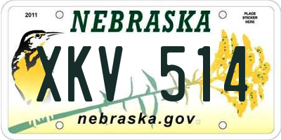 NE license plate XKV514