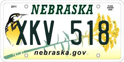 NE license plate XKV518