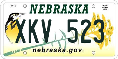 NE license plate XKV523