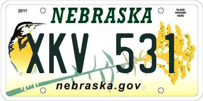 NE license plate XKV531