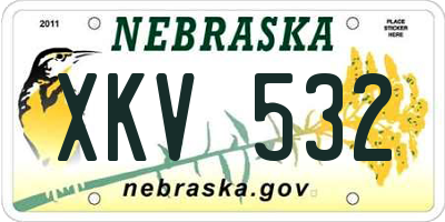 NE license plate XKV532
