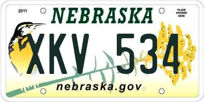 NE license plate XKV534