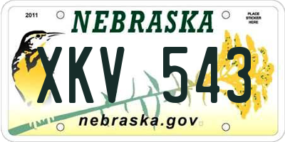 NE license plate XKV543