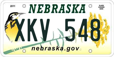 NE license plate XKV548