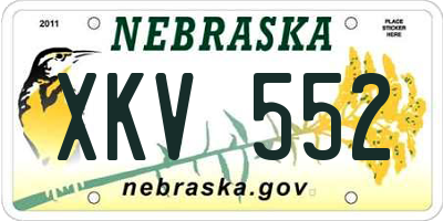 NE license plate XKV552