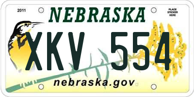 NE license plate XKV554