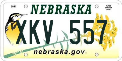 NE license plate XKV557
