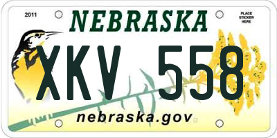 NE license plate XKV558