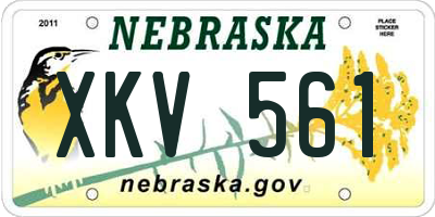 NE license plate XKV561