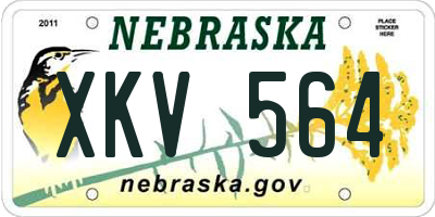 NE license plate XKV564