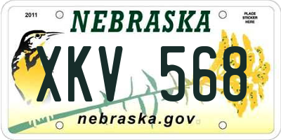 NE license plate XKV568