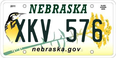 NE license plate XKV576