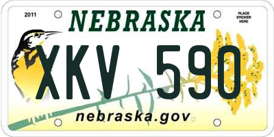 NE license plate XKV590