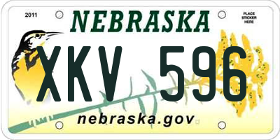 NE license plate XKV596