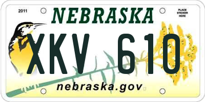 NE license plate XKV610