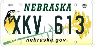 NE license plate XKV613