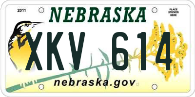 NE license plate XKV614