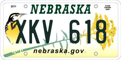NE license plate XKV618