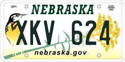 NE license plate XKV624